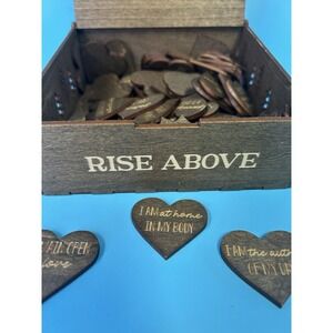 Positive Affirmations Box - Mountain Theme Wood Box w/ 72 Unique Message Hearts